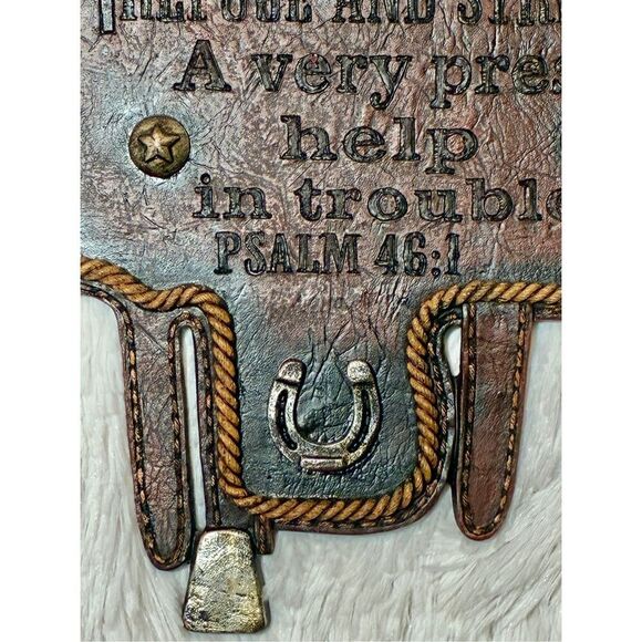NWOT Montana West Rustic Western Bible Verse Saddle Plaque - Picture 4 of 10